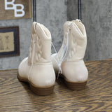 Cat & Jack Girls Youth Ashleigh Zipper Western Boots 87831699 Ivory Off White 2