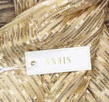 Siena Womens Sequined Midi Dress SATP1740 Gold Yellow 6