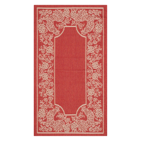 Safavieh Courtyard Rooster Indoor Outdoor Rectangle Rug Red / Natural 2' x 3'7"