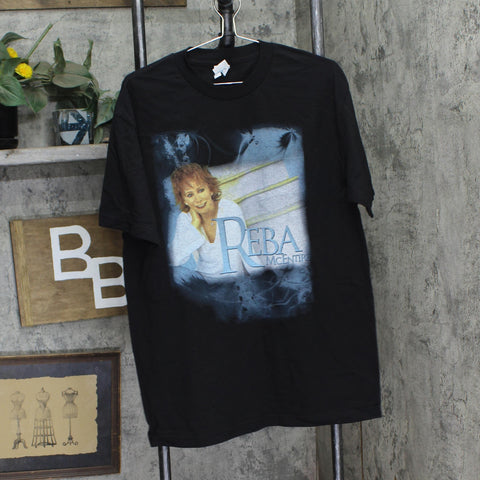 Alstyle Mens Vintage Reba McEntire 2007 Concert Band T-Shirt Black L