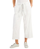 Charter Club Womens Lush Garden Belted Cropped Pants 100144377MS Bright White 10