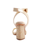 Schutz Womens High Block Sandal Alexandra Gold Yellow 6.5B