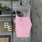 Edikted Womens Knit Deanna Tank Top S16583 Pink XL