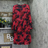 Tommy Hilfiger Glitter-Dot Floral Belted Dress Sky Captain / Persian Red 12