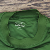 Cabelas Mens Knit Pique Wicking Short Sleeve Shirt Top Green L Tall