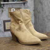Universal Thread Block Heel Western Booties Ankle Boots Brown 8M