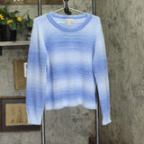 Anybody Womens Eyelash Yarn Long Sleeve Ombre Sweater A672680 Blue Jewel L