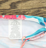Swim Solutions Printed Shirred Tankini Swim Top Tropic Twist White Multi 12