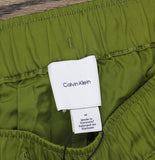Calvin Klein Womens Drawstring Wide-Leg Pants 44B932G Dark Leaves Green M