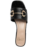 Jones New York Womens Uniqua Block Heel Dress Sandals Black Crinkle 7.5M