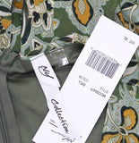 Ny Collection Sleeve Clip Dot Chiffon Dress with Smocked Waist Olive Green XL