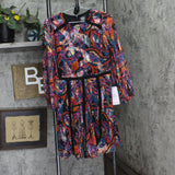 Vince Camuto Womens Novelty Metallic Chiffon Fit & Flare Dress Red Multi 6