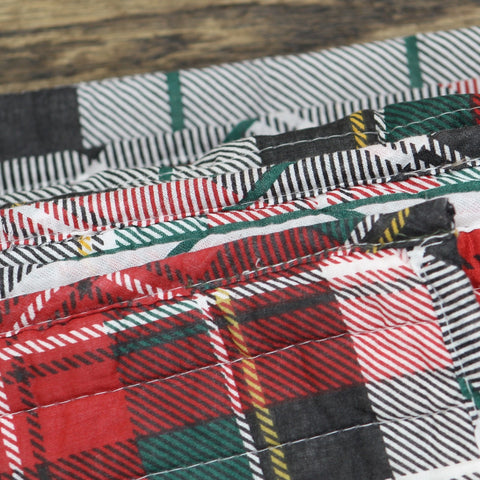 Levtex Home Cotton Spencer Plaid Reversible Quilt Red Mutli King / Cal King