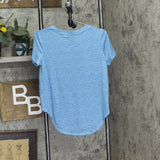Roudelain Womens V-Neck T-Shirt & Jogger Pants Pajama Set Niagara Blue S