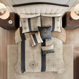Madison Park Blaine 7-pc. Comforter Set Throw Pillows Black Brown Multi Cal King