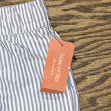 State Of Day Womens Printed Poplin Pajama Pants 100180262MS Blue Stripe L