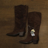 Universal Thread Patsy Tall Fringe Western Boots Mid Calf Chcolate Brown 7.5M