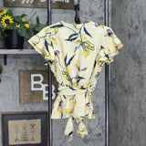 A New Day Women's Floral Print Ruffle Short Sleeve Wrap Top 566680