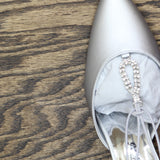 Easy Street Womens Moonlight Dress Pump Evening Heels Silver Satin Gray 8M