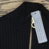 Belldini Womens Quarter Length Zipper Polo Sweater BS235289X Black 1X