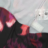 Calvin Klein Womens Short-Sleeve Button-Up Blouse S47TG56C Black Multi XS