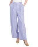 Tahari ASL Womens Pleated-Waist Wide-Leg Pants 4DM732-TJ Lavender Purple 14