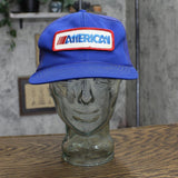 Mens Vintage American Trucker Baseball Hat Cap Royal Blue One Size