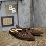 A New Day Womens Twiggy Multi Buckle Mini Heel Flats 94303757 Brown 7M