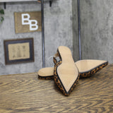A New Day Womens London Slingback Flats Animal Print Sandals Cheetah Brown 6.5M