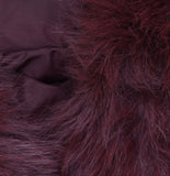 Wild Fable Short Faux Fur Jacket with Hook Closure and Shawl Collar Maroon Red L