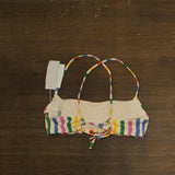 Andie Womens Fiji Striped Bikini Swim Top AT318 Rainbow Stripe Multi XS