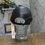 Aqua Vegan Leather Baseball Cap with Adjustable Buckle HT24944 Black
