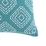 Levtex Home Del Ray Crewel Stitch Square Decorative Pillow Teal / Brown 20"