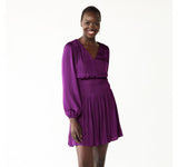 Nine West Women's Long Sleeve Smocked Mini Dress WW23Y037RS