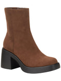 Sun + Stone Womens Tiannaa Faux Micro Suede Ankle Boots Russet Brown 9.5M