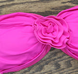 Kate Spade New York Womens Rosette Bandeau Brallette Bikini Top Radiant Pink S