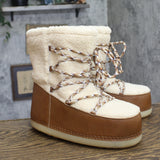 Universal Thread Zenita Lace-Up Fuzzy Moon Boots with Memory Foam Brown 8M