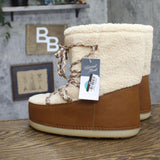 Universal Thread Zenita Lace-Up Fuzzy Moon Boots with Memory Foam Brown 8M