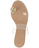 INC International Concepts Brisa Embellished Vinyl Sandals Dark Almond Brown 7M