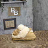 Bearpaw Suede Faux Fur Water-Repellent Slip-On Slippers Iced Coffee Brown 8T
