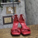 Anne Klein Womens Jessie Ankle Strap Two Piece Dress Sandals JESS04F9 Red 8.5M
