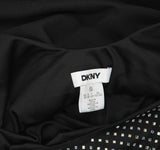 DKNY Womens Petite Sleeveless Cowl-Back Dress XD4IP44A Black / Silver 10P