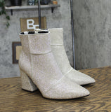 A New Day Womens Cailin Rhinestone Wide Width Ankle Boots Silver Gray 6.5W
