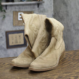 Universal Thread Kenzie Western Cowgirl Square Toe Faux Suede Boots Tan Brown 6M