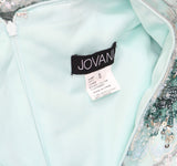 Jovani Womens Embellished V Neck 3/4 Open Sleeve Formal Dress Gown Mint Green 0