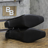A New Day Tigris Boots Faux Leather Block Heel Zip Ankle Booties Black 7.5W