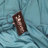 24Seven Comfort Apparel Womens Knit Faux Wrap Midi Dress Teal Blue 1X