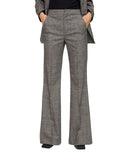 Mango Womens Wool Blend Flared Leg Suit Pants Gray Brown Check EUR 38 (US 5)