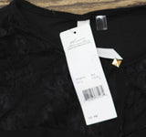 Ny Collection Womens Puff Lace Sleeve Knit Blouse PITU0712 Black PM