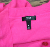 Aqua Womens Front Button Cashmere V-Neck Cardigan Sweater V10337 Neon Pink M